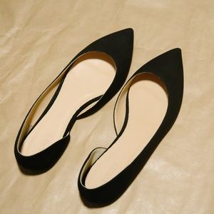NWT J.Crew Black Suede Flats sz11